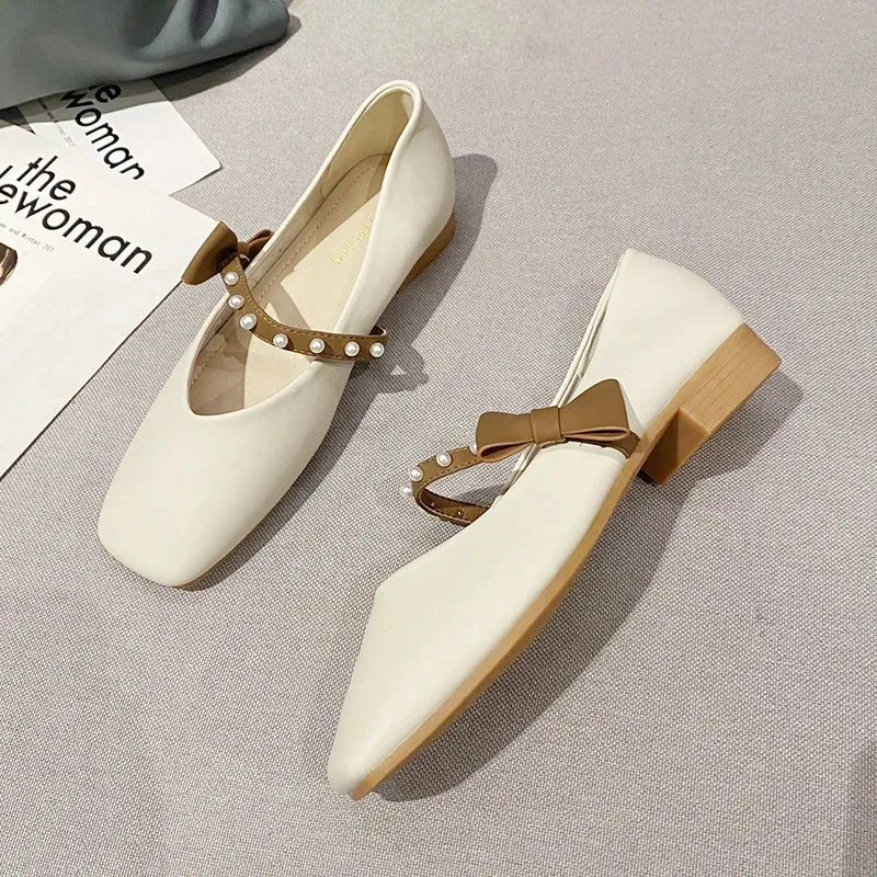 binfenxie  -  Spring Autumn Womens Loafers Fashion Korean Style Casual Shoes Sweet Butterfly-knot Mary Janes Shoes Comfortable Women Flat Shoe